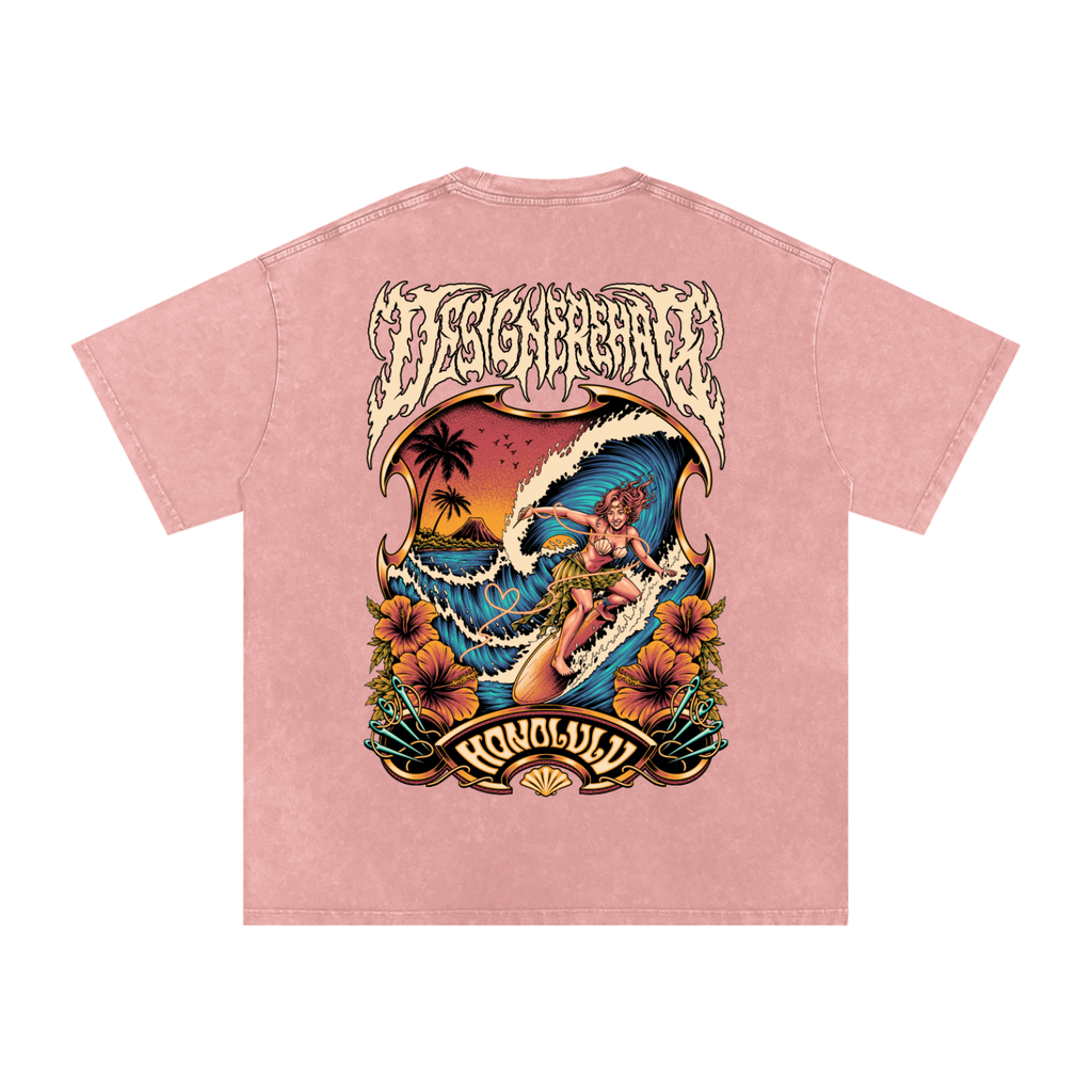 Snow Washed Oversized Cotton T-Shirt