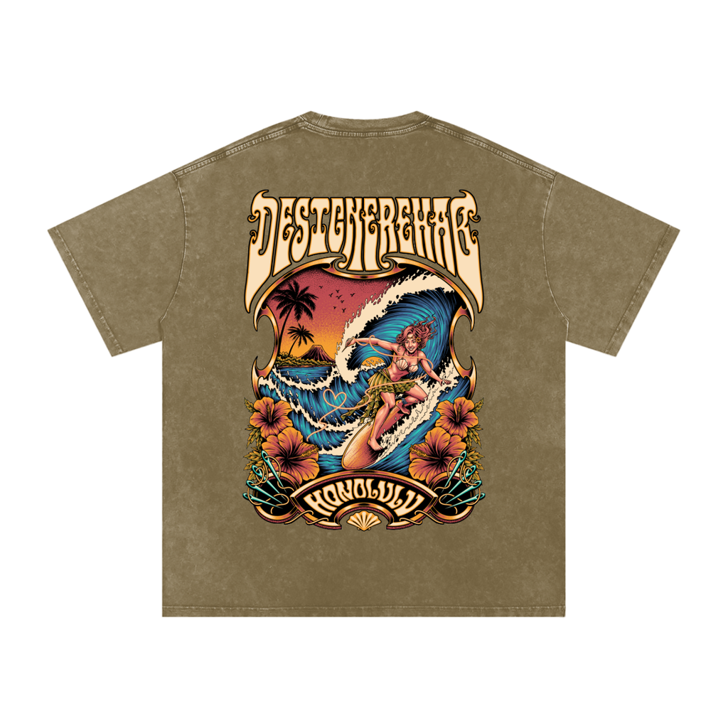 Snow Washed Oversized Cotton T-Shirt