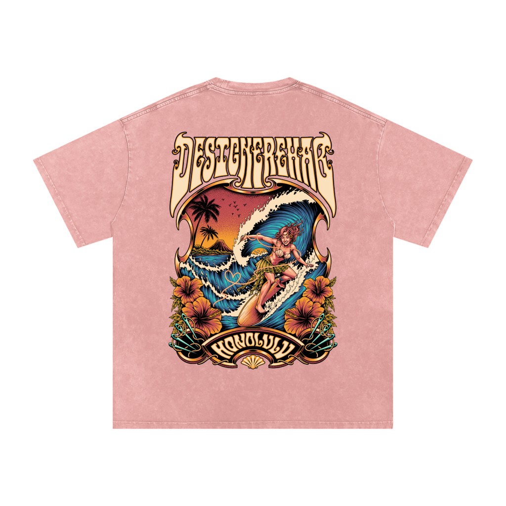 Snow Washed Oversized Cotton T-Shirt