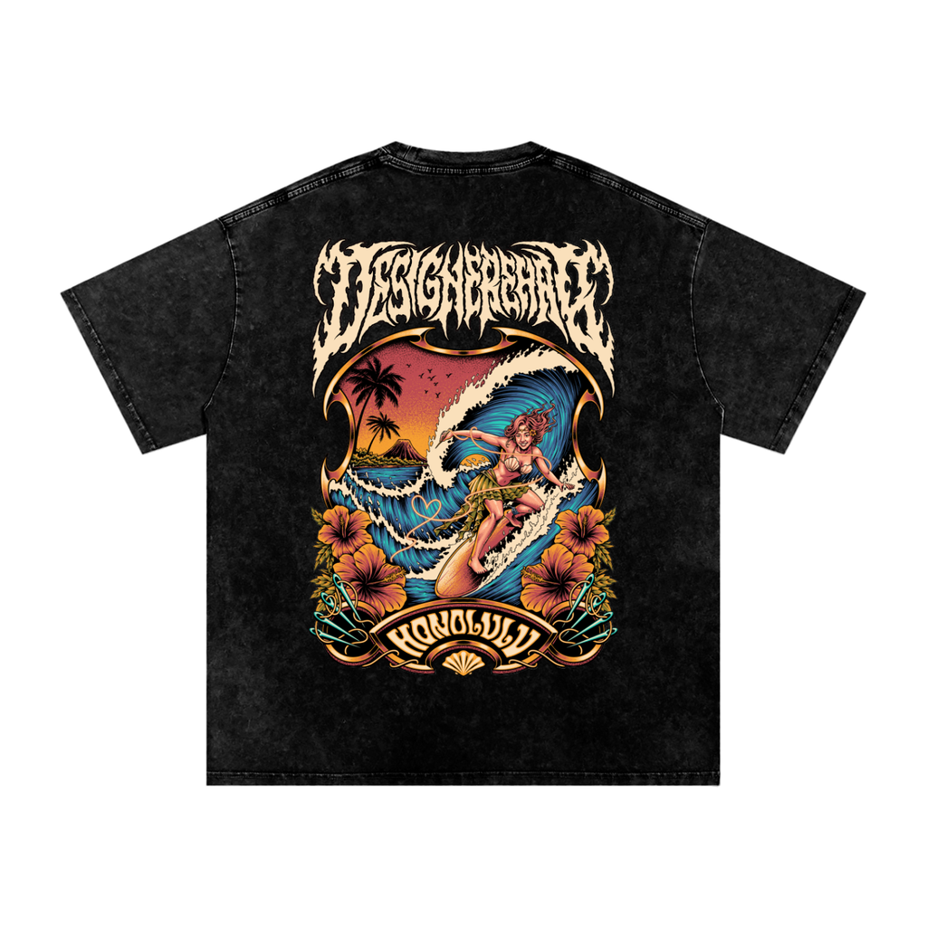 Snow Washed Oversized Cotton T-Shirt